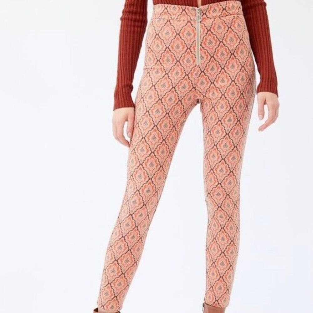 Urban Outfitters Women's Susie Jacquard High Waisted Zip Front Pants Size 4